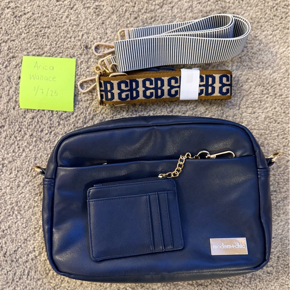 Navy Crossbody Bag with Adjustable Straps